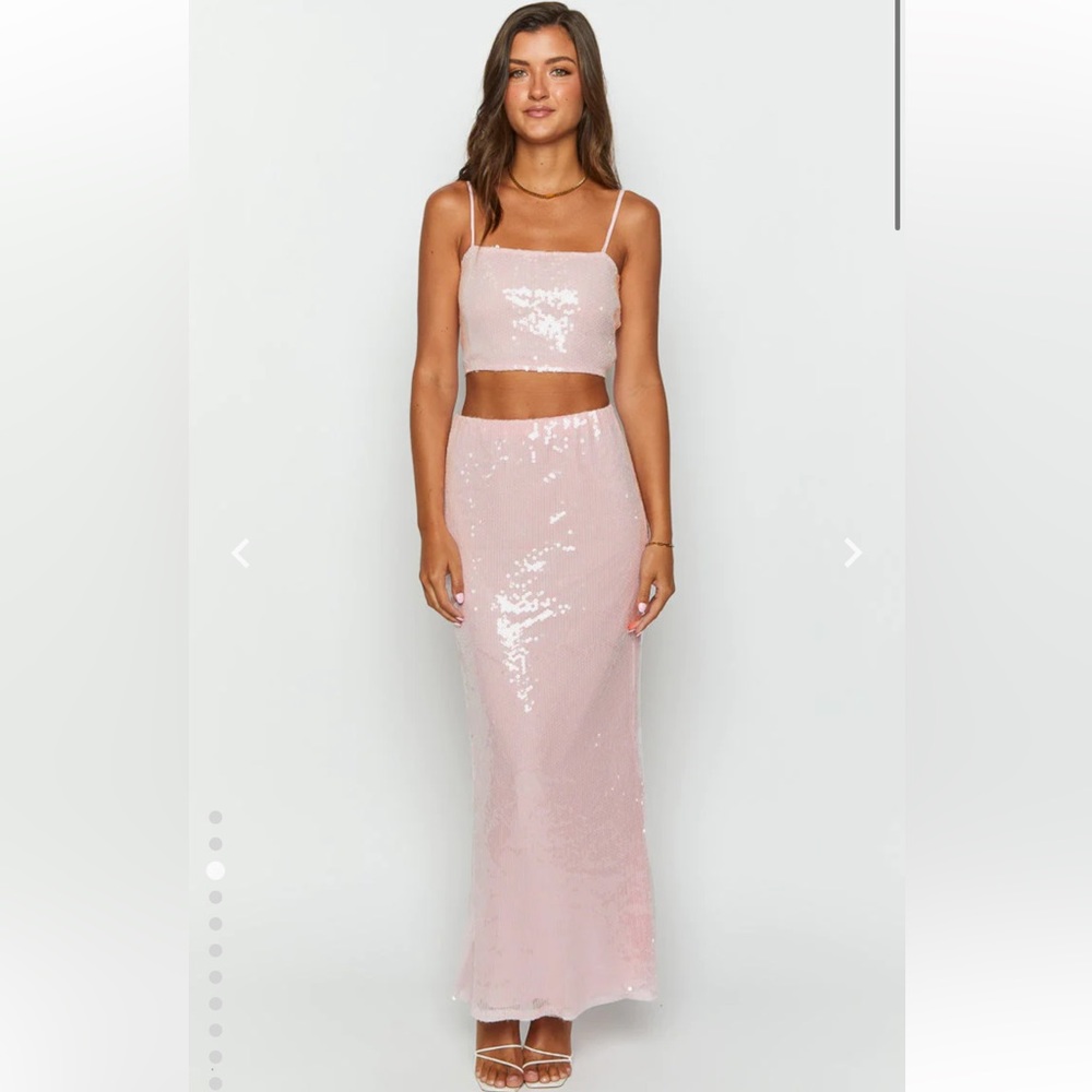 NWT Beginning Boutique Bellah Pink Maxi Skirt
